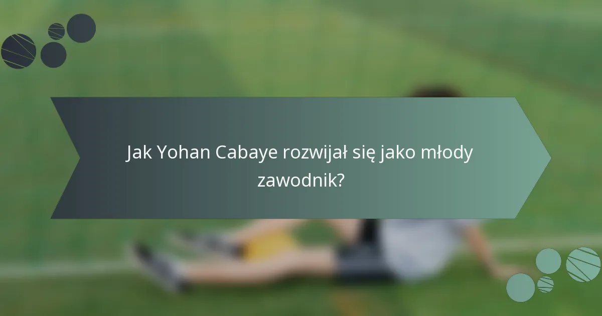 Jak Yohan Cabaye rozwijał się jako młody zawodnik?