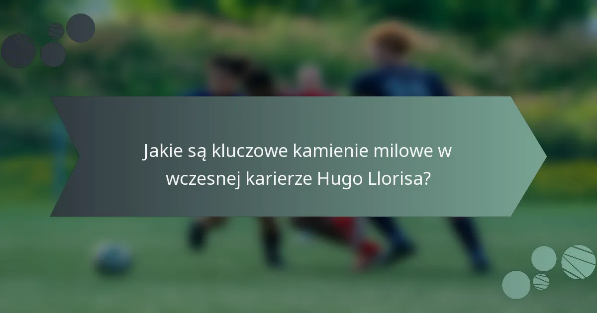 Jakie są kluczowe kamienie milowe w wczesnej karierze Hugo Llorisa?